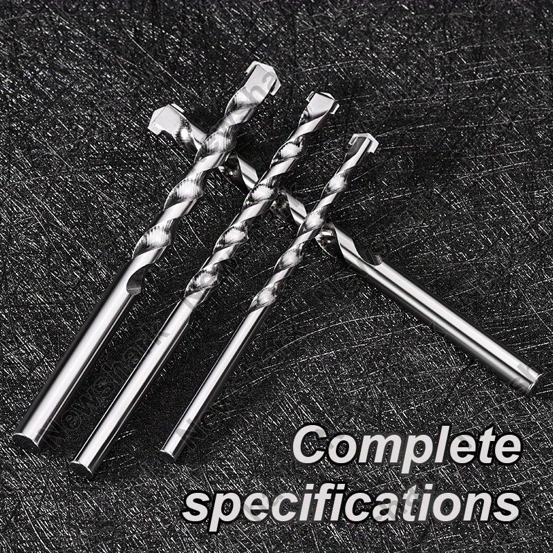 1 Set Multi Functional Concrete Wall Cement Brick Drill Bits Alloy Impact Straight Shank Construction Drill Bits