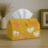 2D Flat, 1pc Cute Cartoon Heart Multi-Functional Fabric Napkin Box, Heart Floral Scene Design, Soft Material, Suitable for Kitchen, Living Room, Bedro