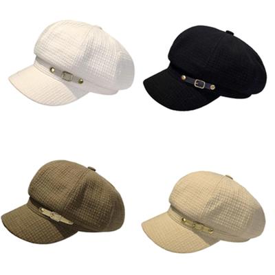 Modischer schwarzer Sonnenschutzhut Damen Achteckiger Hut Eleganter Schirmmützenhut für trendbewusste Erwachsene und Outdoor-Enthusiasten