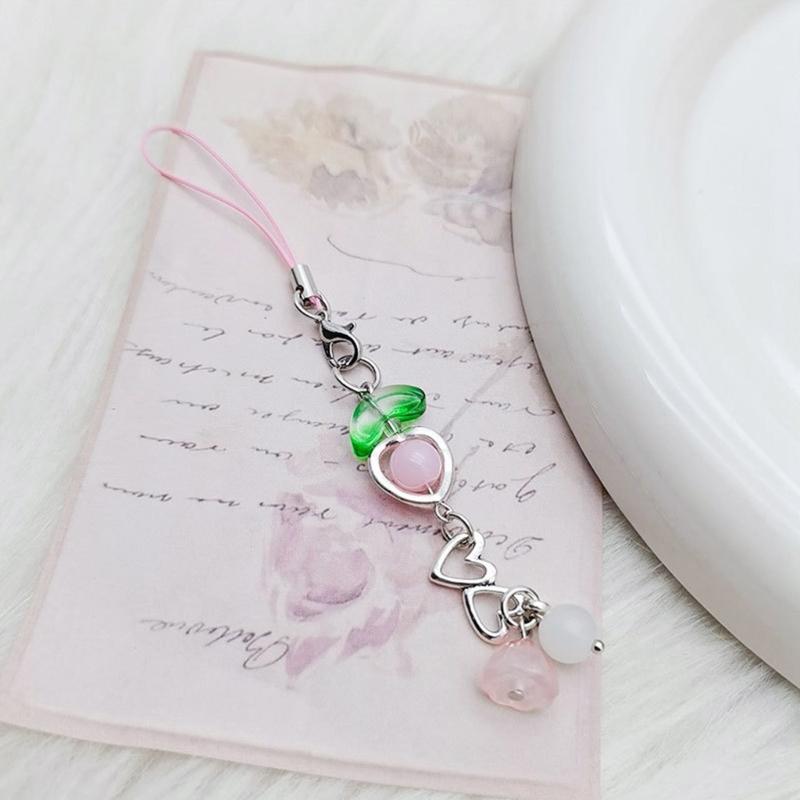 Bowknot Heart Cross Hanging Pendant Sweet Cool Phone Strap Bag Decoration Portable Hanging Lanyard Gift for Girls Women