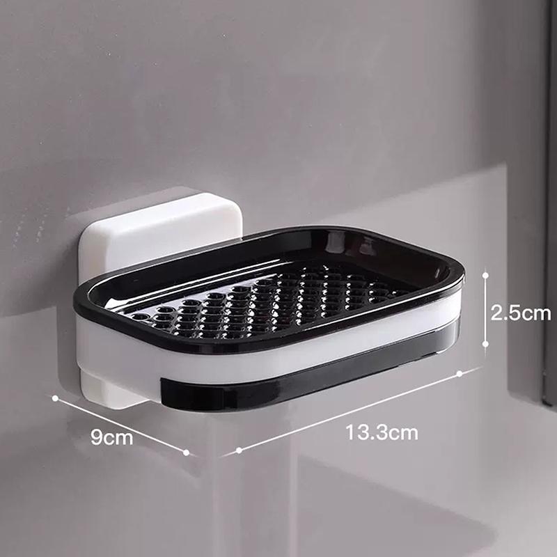 No Need For Perforated Wall Mounted Double Layer StorageDouble Layer DrainageHousehold Bathroom Storage Rack Soap Rack