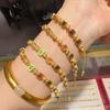 Chinese Character Golden Mahjong Bracelet Hand Jewelry Bohemian Style Bangle  Hipster