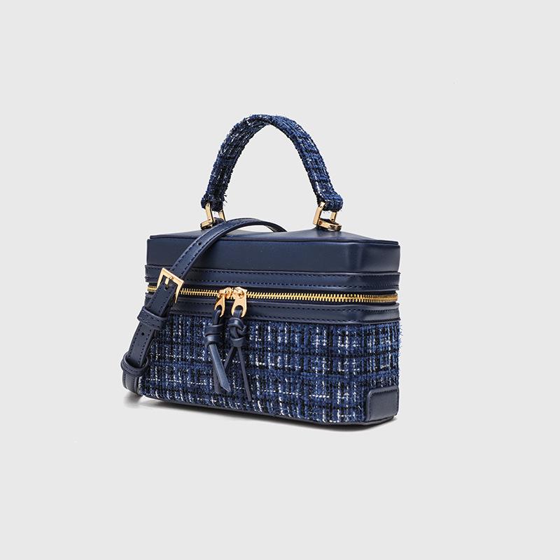 Cross-mirror box bag, small square bag, shoulder messenger women's bag, fashionable versatile handbag, niche