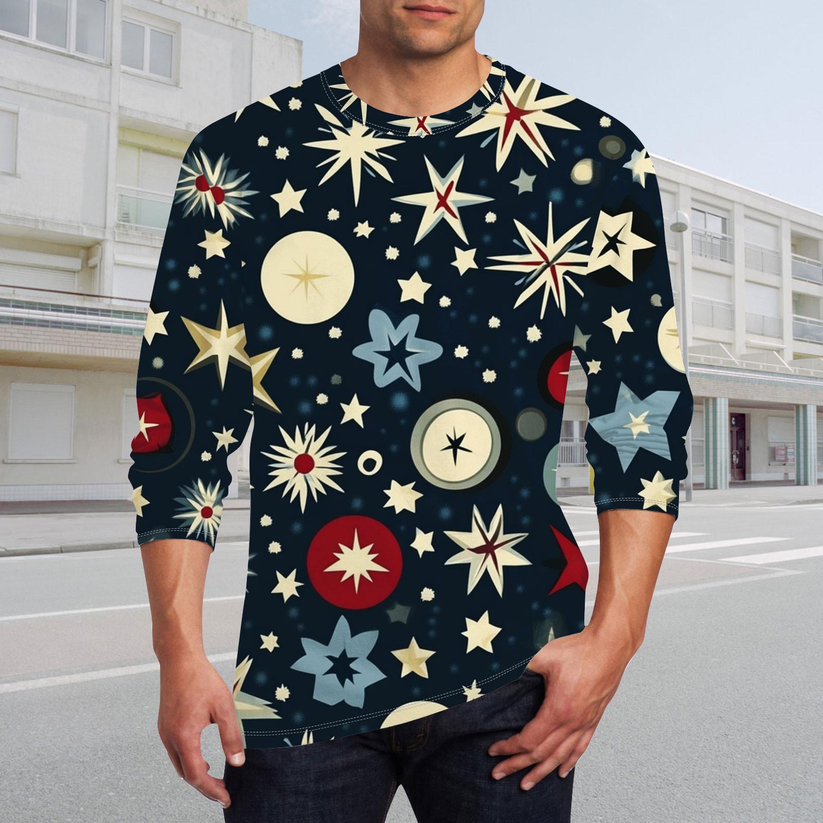 

Муж. Футболка Круглый вырез Одежда Одежда На открытом воздухе Длинный рукав С принтом Модельер Винтаж XL