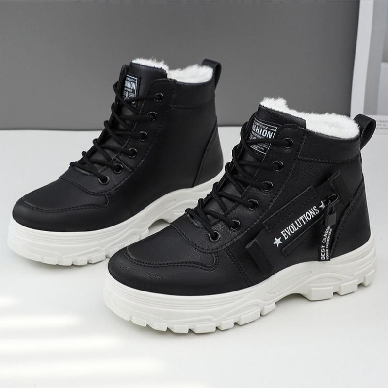 Women Fleece Lined Tall Snow Boots Warm Winter Cotton Shoes Plus Size Boots