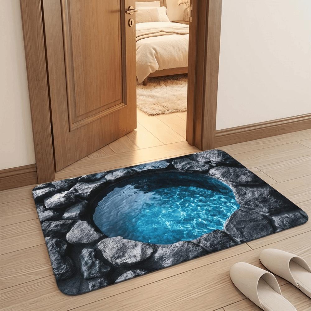 Non-slip Optical Illusion Doormat 3D Flat Bedroom Door Rug  Bedroom Living Room Bathroom
