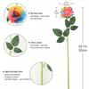 10 Pcs 50cm Rainbow Fake Roses Artificial Flowers Fake Artificial Roses Silk Flowers with Stems for Home Wedding Hotel Office Centerpiece Decor