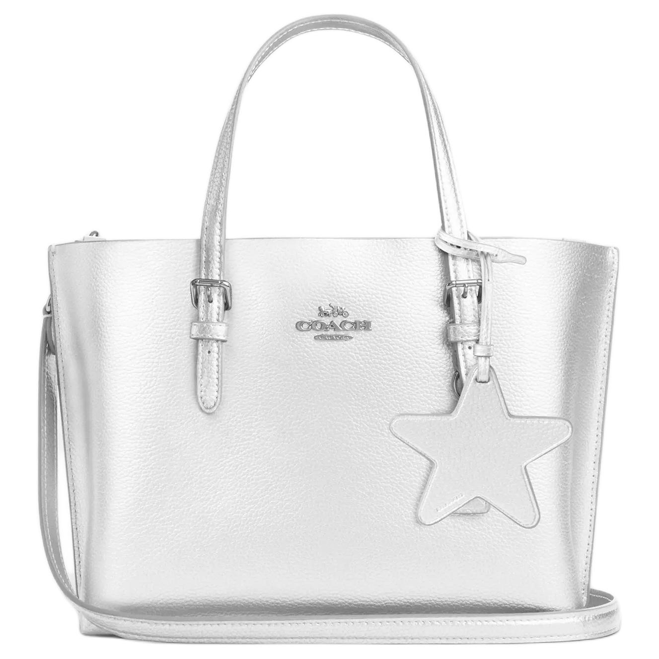 

Coach Molly East West 25 Brand Logo Detachable Shoulder Strap Metal Double-Sided Leather Shoulder Crossbody Tote Bag Medium Women Handbags CX253-SVXC4 Basic Set (Bag+Dust Bag)