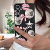 Cherry Bowknots Lips Disco Ball Pattern Case For Samsung Galaxy A57 A56 A55 A54 5G A37 A36 A35 A34 A17 A16 A15 A14 Leather Texture Silicone Cover