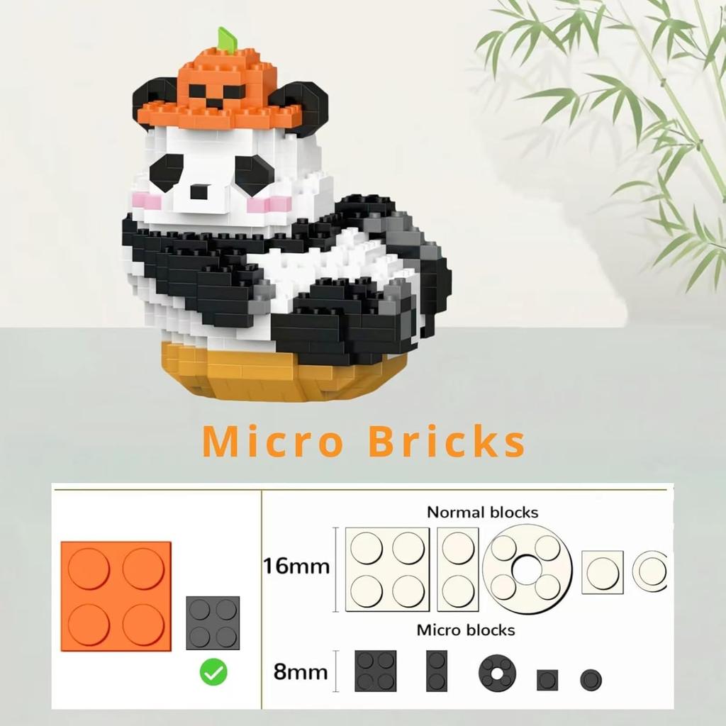 Mini Byggklossar Panda Set Micro Nano Klossar Perfekta Festfavorer för Tonåringar Söta Micro Mini Panda Byggklossar