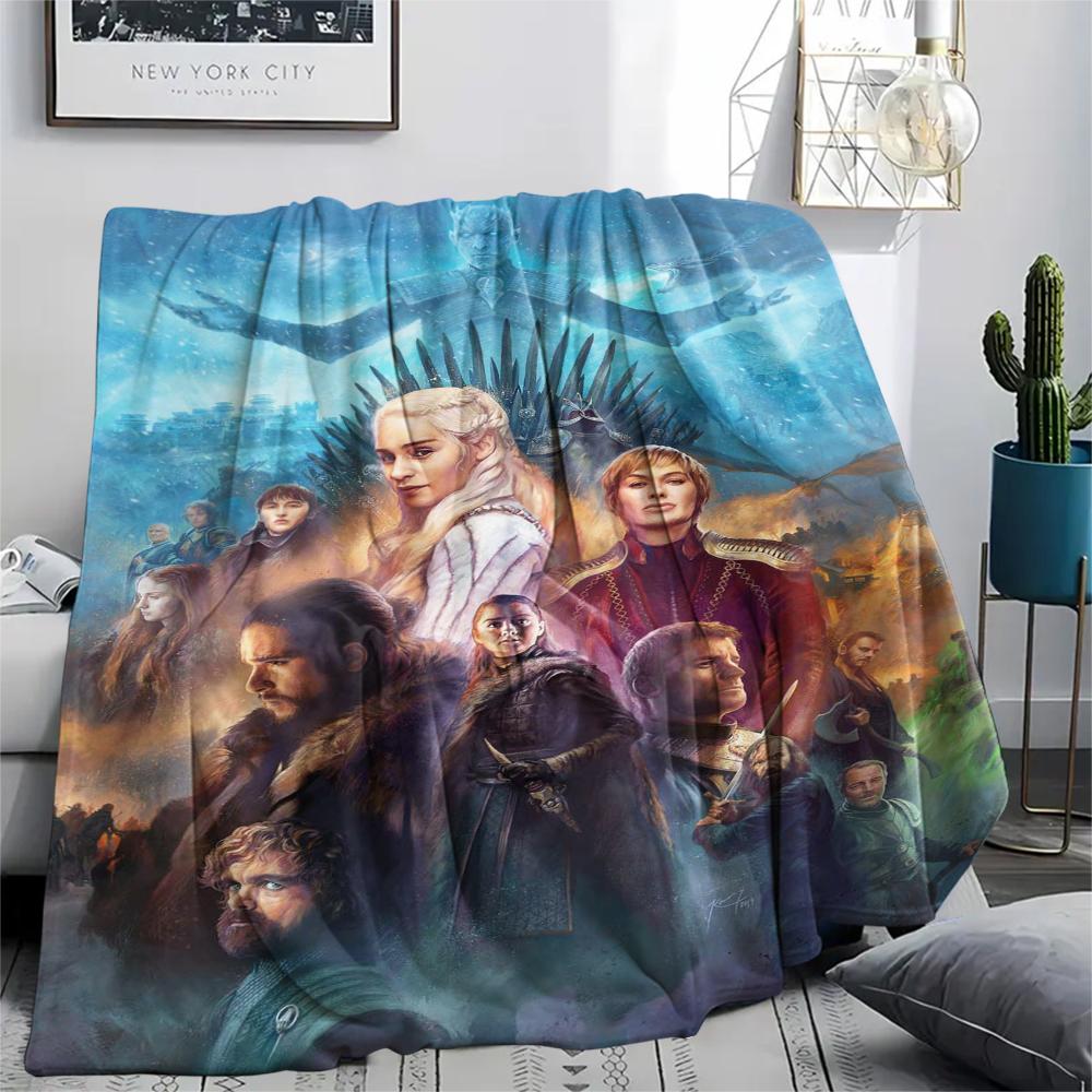 1 Stück Game of Thrones Druck Flanelldecke, Hohe Qualität, Bequem für alle Jahreszeiten, Heimdekoration, Wärme und Komfort, Perfekt für Geschenke