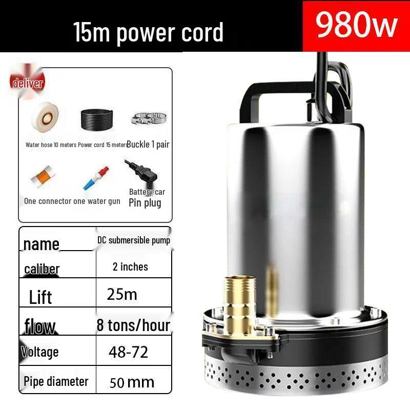 Universal Electric Vehicle DC Submersible Water Pump (48-72V) by Leide Zhu