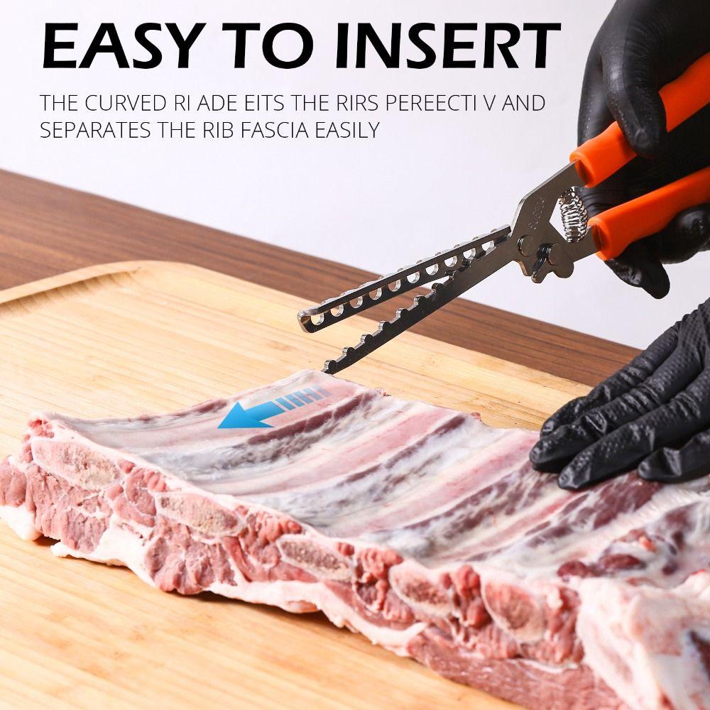 304 Stainless Steel Rib Membrane Remover Ergonomic Universal Rib Prep Tool Multi-functional Barbecue Tool Set Kitchen Gadgets
