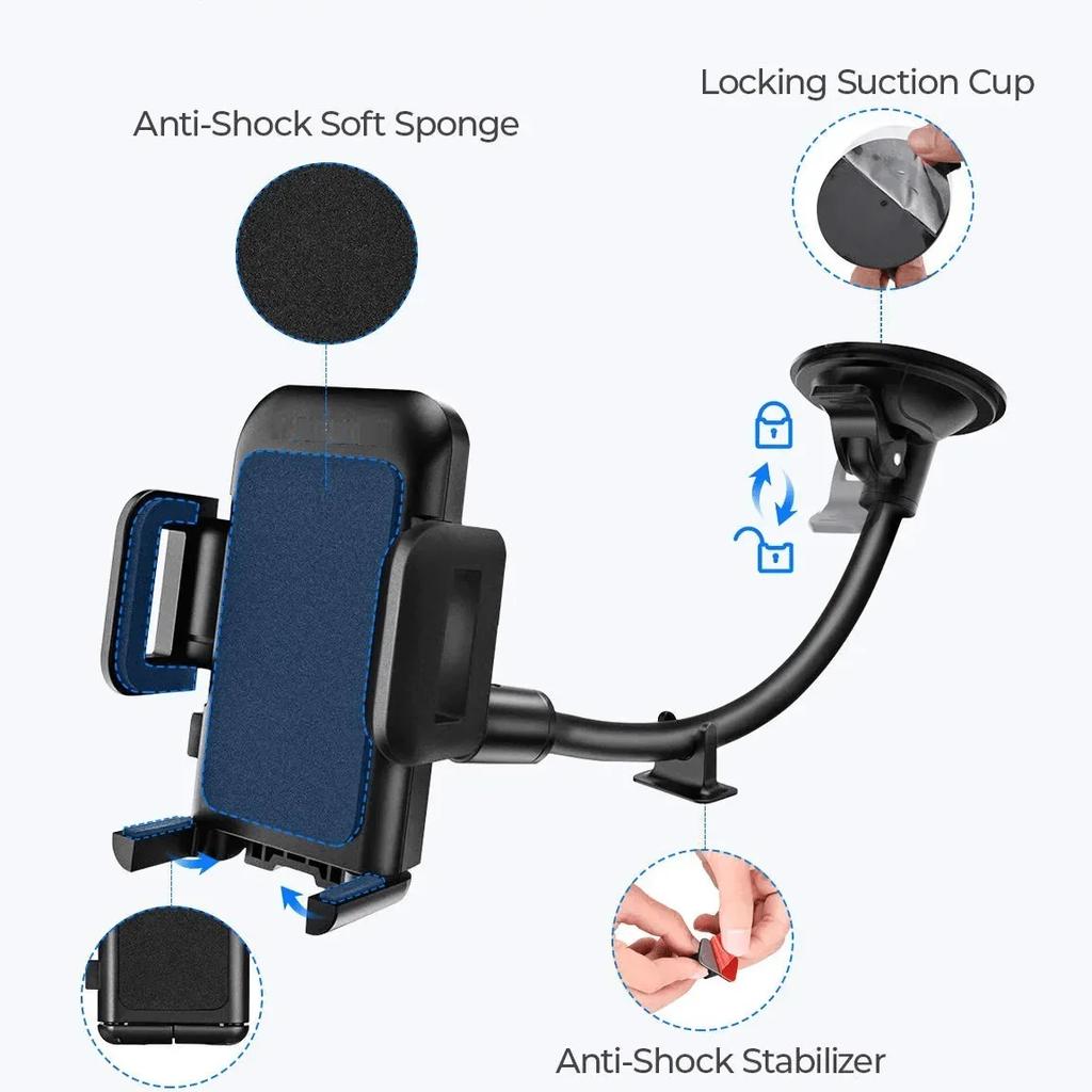 Uniwersalny Uchwyt Samochodowy na Telefon z Długim Gęsim Szyją Regulowany Wytrzymały Uchwyt Samochodowy na Telefon Chwyt Elastyczny Uchwyt Samochodowy na Szybie