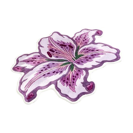 Modern Home Decor Mat Lily Shape Floor Mat, Absorbent Velvet Rug for Bathroom And Entrance, Non-slip Decorative Flower Bedroom Dressing Table,