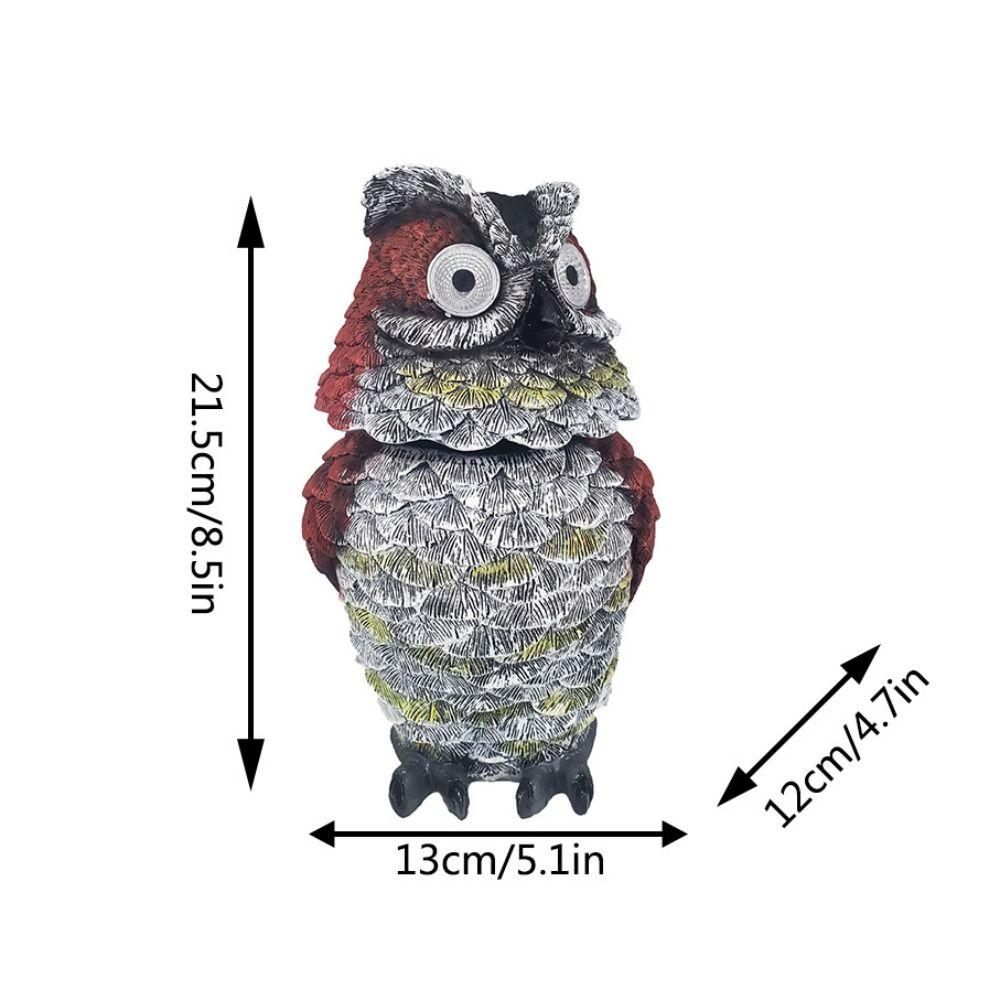 Roztomilé zvířecí sochy, světelná pryskyřičná zahradní socha, lampa, řemesla, sova, solární světlo, trávník