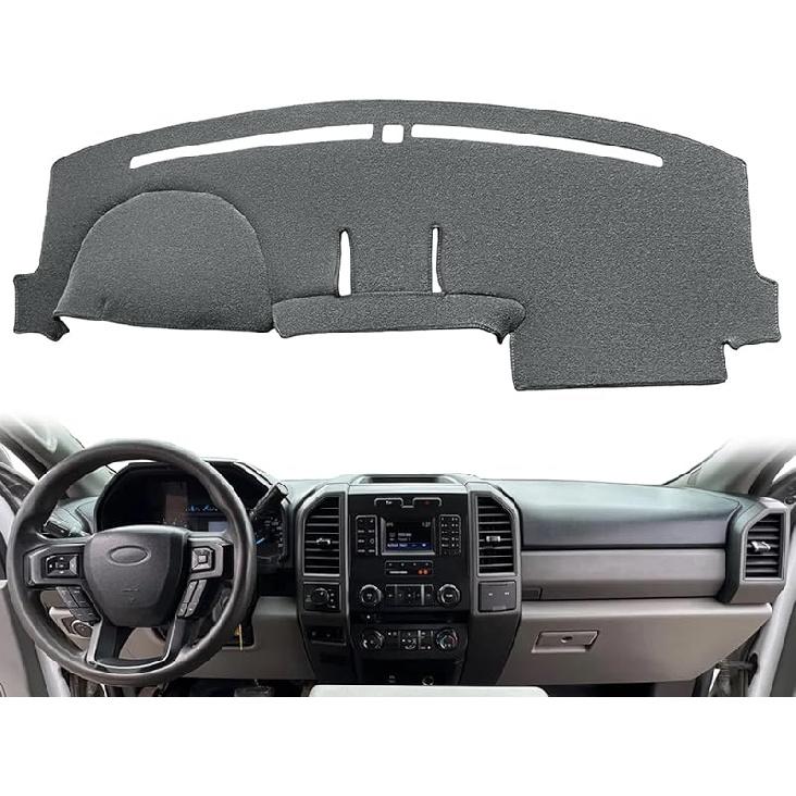 Dash Cover Mat  Fit For Ford F150 F250 F350 F450 Superduty Expedition With Light Sensor,Dashboard Cover Pad Carpet Without Forward Collision Warning