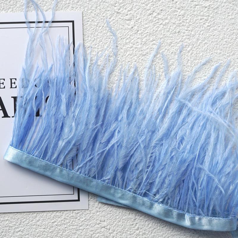 Culoare Pene de Struț Margine Pânză 9-11Cm Rochie Decorațiune Modă Pânză de Pene Cu Franjuri Accesorii Îmbrăcăminte