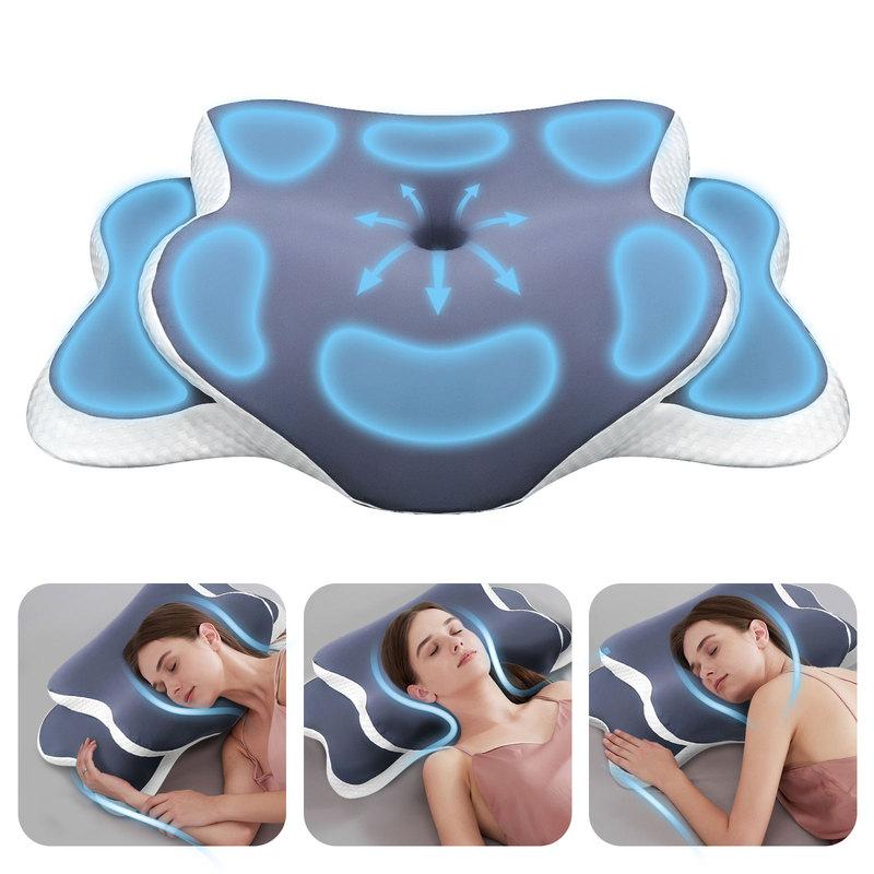Hafızalı Köpük Yastık Servikal Yastık Boyun Ağrısı Giderici Konturlu Ergonomik Ortopedik Boyun Desteği Yan Yatan Sırt Üstü Yatan Karın Üstü Yatanlar İçin Hediye