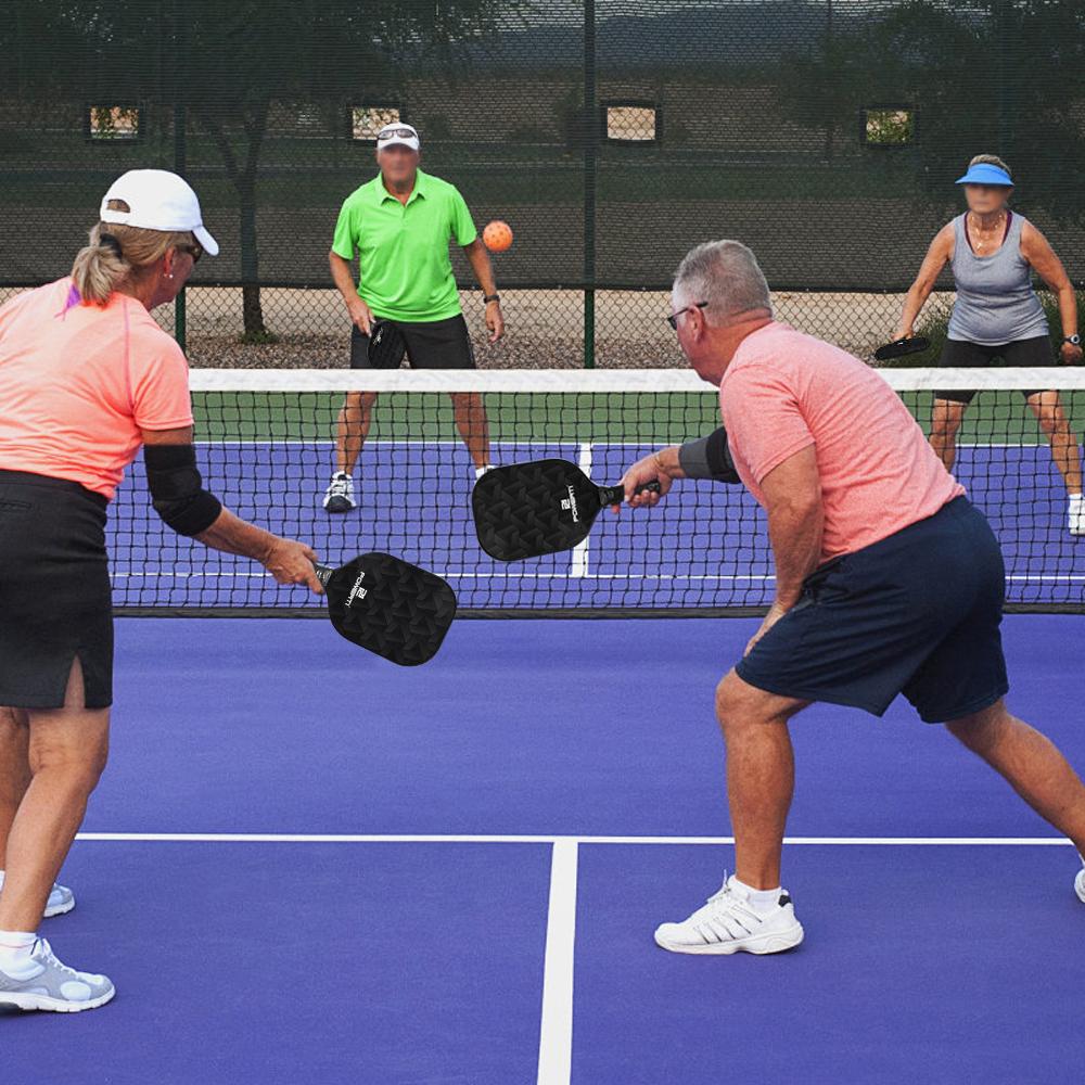 Pickleball Paddle and Ball Set Carbon Fiber Surface Pickle Ball Racket with 2 Balls