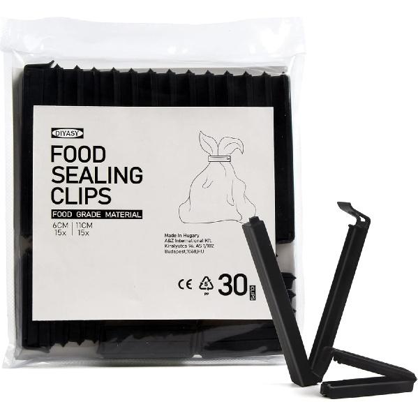 DIYASY Food Bag Clips,30 Pack Plastic Snack Sealing Clip for Food Storage & Packages Assorted Sizes