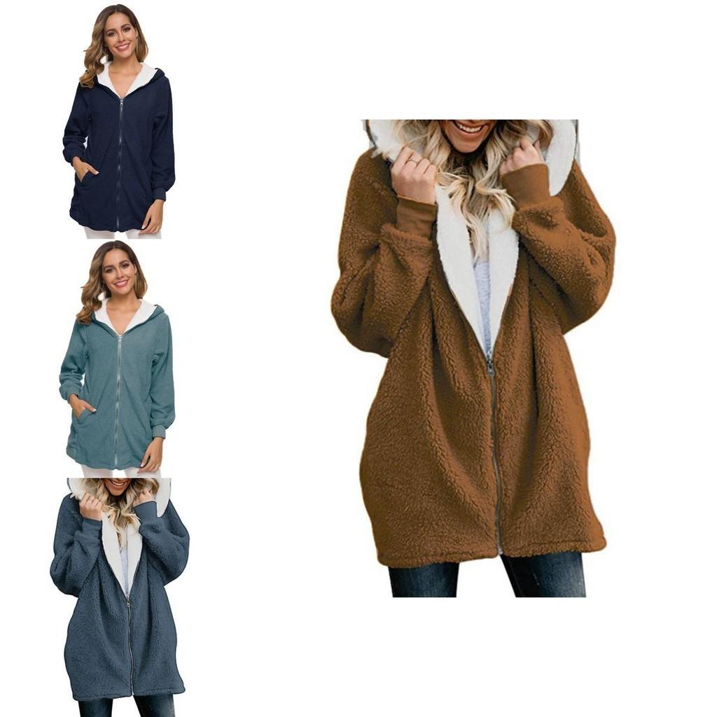 Cozy Women Ladies Warm Teddy Bear Fluffy Coat Hooded Faux Fleece Jacket Outwear For Ultimate Comfort