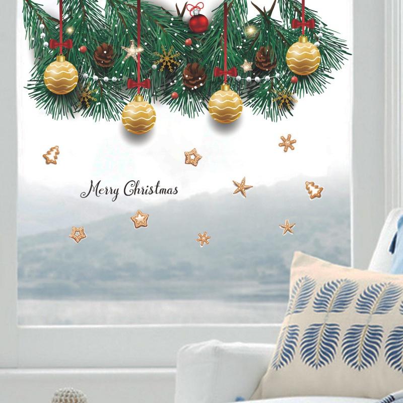 Christmas Wall Sticker Festival Decals New Year Christmas Decorations for Home Holiday Christmas New Year Stickers