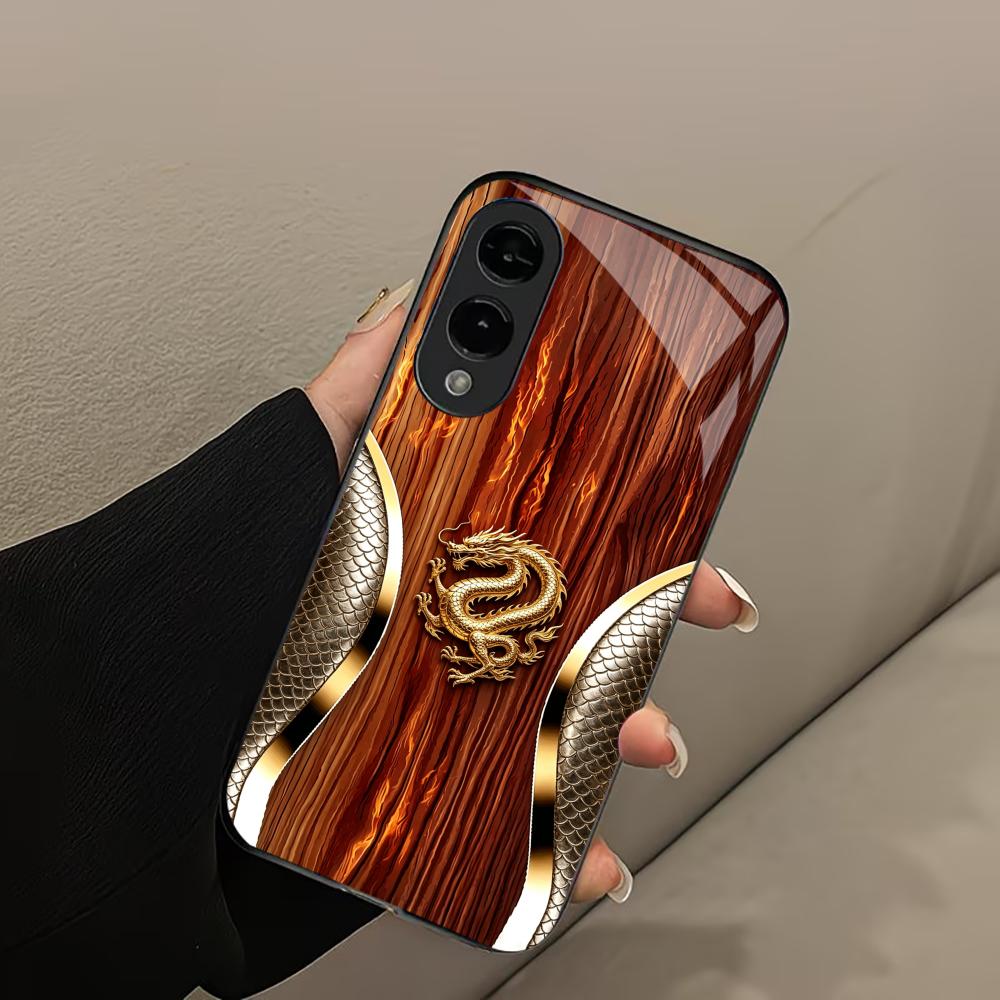 Sparkling Gold Dragon phone case s26 ultra case glass mobile phones for Samsung Galaxy S26 S25 S24 S23 S22 FE Ultra Plus