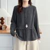 Women S Plus Size Long Sleeve Fake Two Piece Blouse For Winter