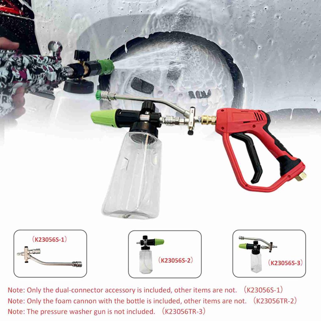 Foam Cannon for Pressure Washer with Dual Connector Tool, Car Foam Blaster with 1 4   Quick Connect 1L Transparent