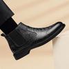 Fashion Genuine leather men's boots Versatile styles for autumn and winter Leisure Business Party Adult office Outdoor Warm Shoes Black
