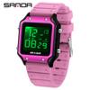 SANDA Electronic Watch Multifunctional Waterproof Sports Electronic Watch Fashion Trend Silicone Band Electronic Watch