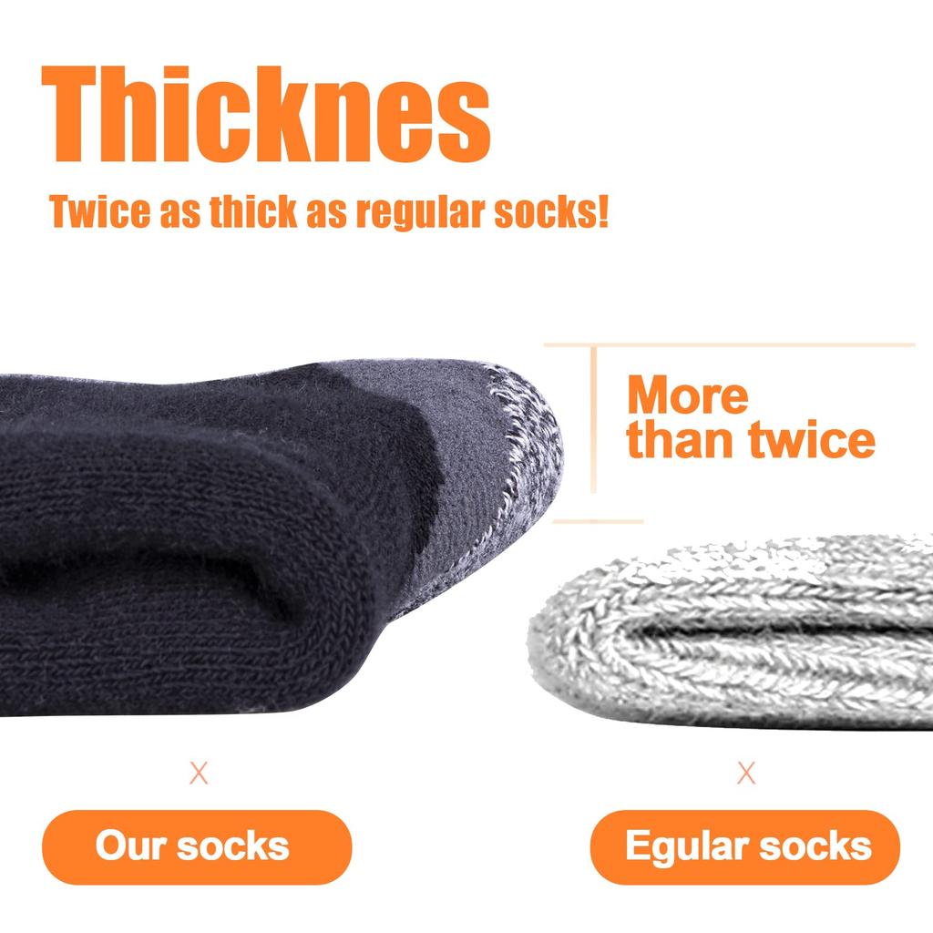 YUEDGE Thick Winter Warm and Comfortable for Outdoor Trail Sizes 5 Pairs Men's Socks, Hiking, 27-29cm,