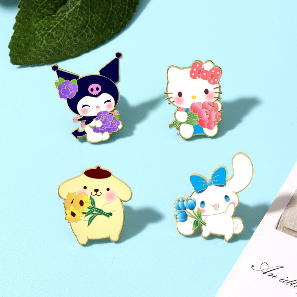 Beautiful NEW HOT Japanese Sanrio Cartoon Badges Cute Cinnamoroll Hello Kitty Pin Accessories Long Lasting High Quality