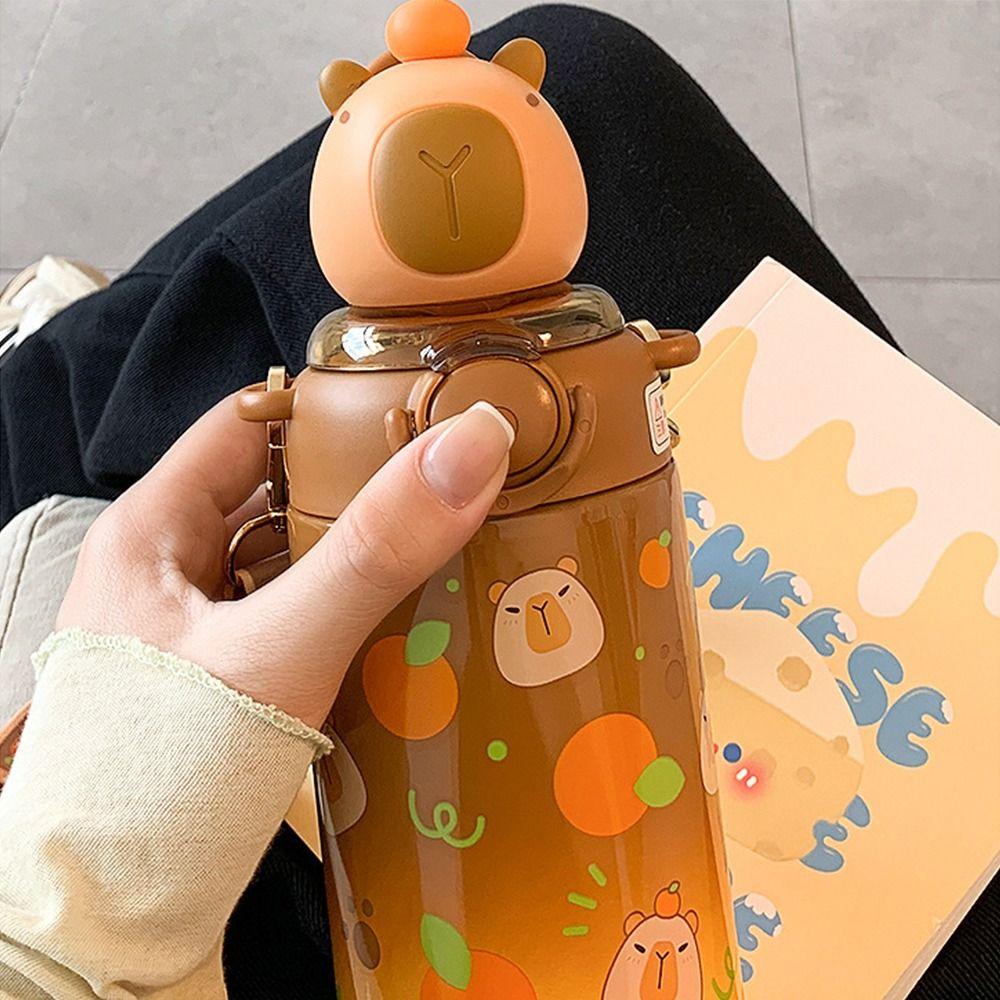 640/600/550ML Large Capacity Vacuum Flasks Capybara Thermal Mug Water Bottle  for Boys and Girls