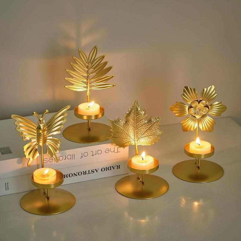 Portacandele in Ferro, Un Semplice Oggetto Decorativo per il Soggiorno, Un Romantico Accessorio per la Cena a Candele e Decorazione per il Tavolo da Pranzo