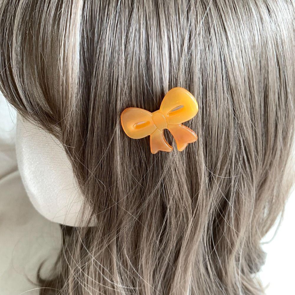 Bowknot Acetic Acid Duckbill Clip Korean Style Bow Duckbill Clip Sweet Bow Hairpin  Girls