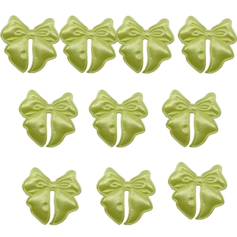 10 Pcs Bows Patches Patches Double Side Bows Decorative Patches Bows Sew on Applique Bowknot Embroidered Patches жёлтый