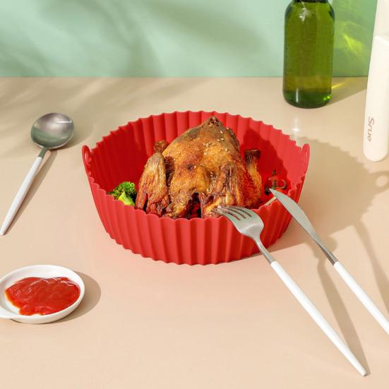 Yousheng Baking Pan Reusable Non-stick Silicone Air Fryers Oven Baking Tray Fried Pizza Chicken Basket Airfryers Accessories