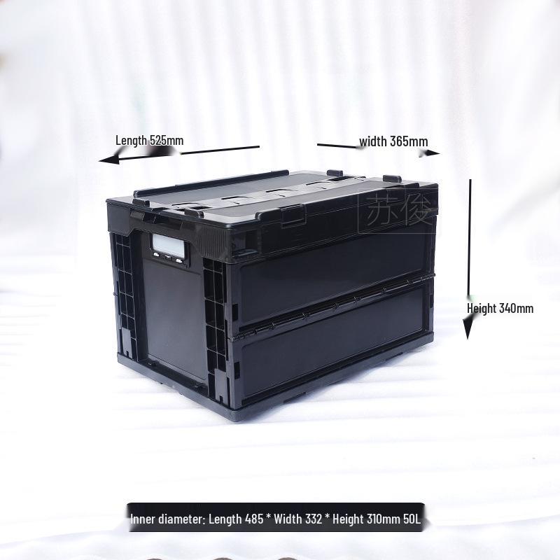50L Large Thickened Foldable Japanese-Style Plastic Storage Box with Lid for Camping and Outdoor Use