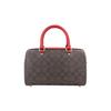 Rowan Canvas With Leather Boston Bag, One Shoulder Handbag Large Women's Red & Dark Brown 83607-IMRVQ