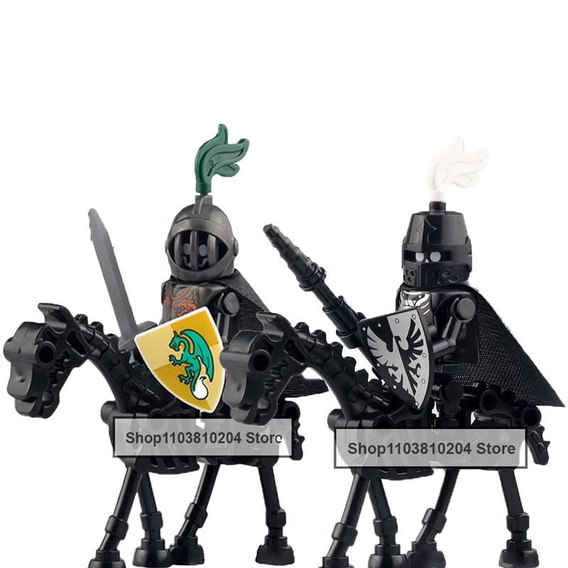 Skeleton Soldier Army King Knight Undead Horse Warrior Bricks Building Block Ringwraith Saddle Roman Soldiers Sword Waffen Toys