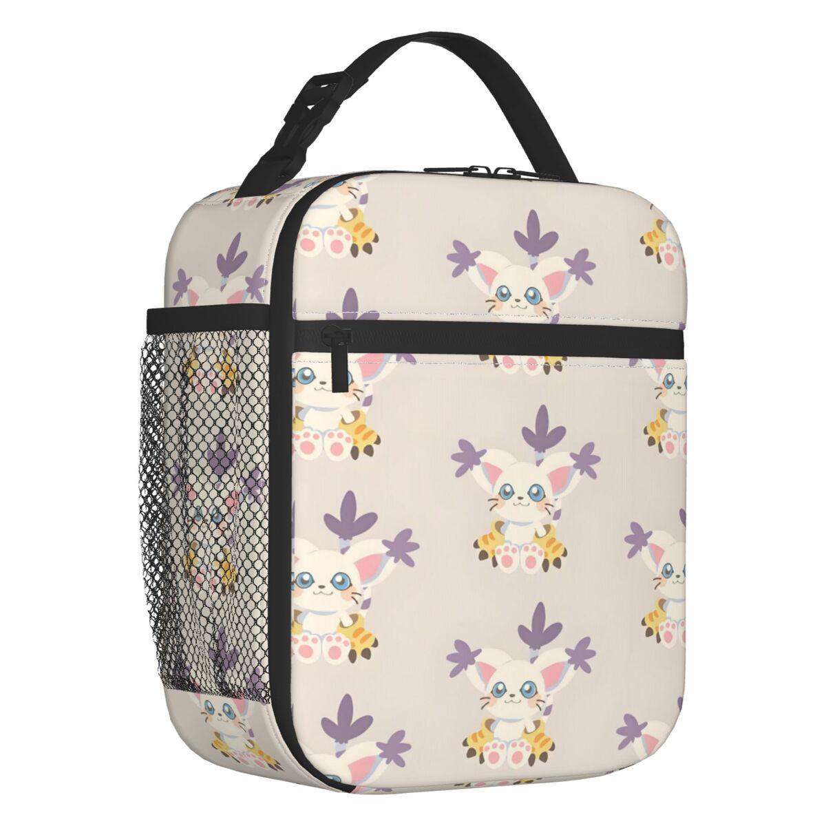 Custom Gatomon Portable Lunch Boxes Unisex Multifunction Adventure Anime Thermal Cooler Food Insulated Lunch Bag Office Work One Size