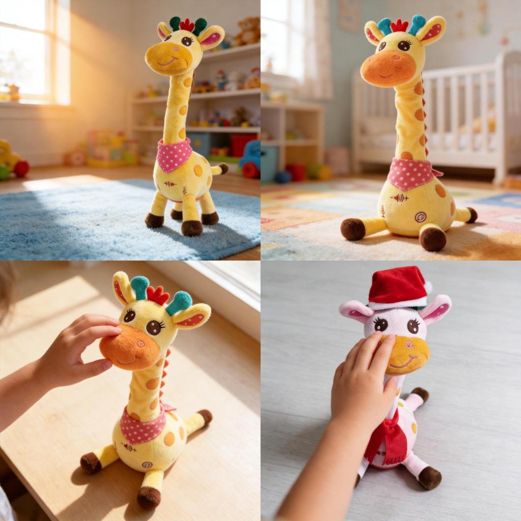 Plush Giraffe Toy With Volume Control And Dancing Motion Gift For Kids