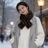 Korean Style Leopard Print Faux Rabbit Fur Neck Warmer Scarf for Women
