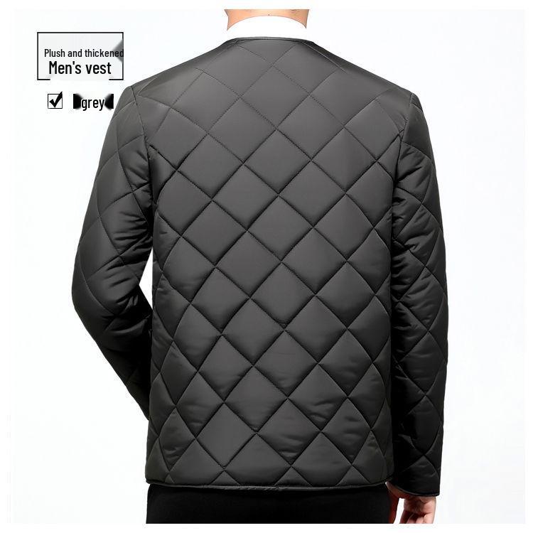 Men's Warm Down Cotton Jacket for Autumn/Winter - Thick Inner Layer, Large Size, Short Jacket for Middle-Aged and Elderly