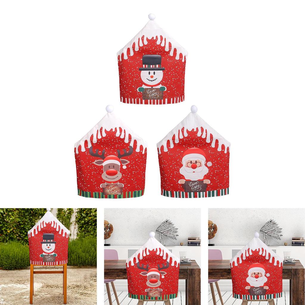 Christmas Back Cover Chair Slip Banquet Gifts Decor Ornaments Seat
