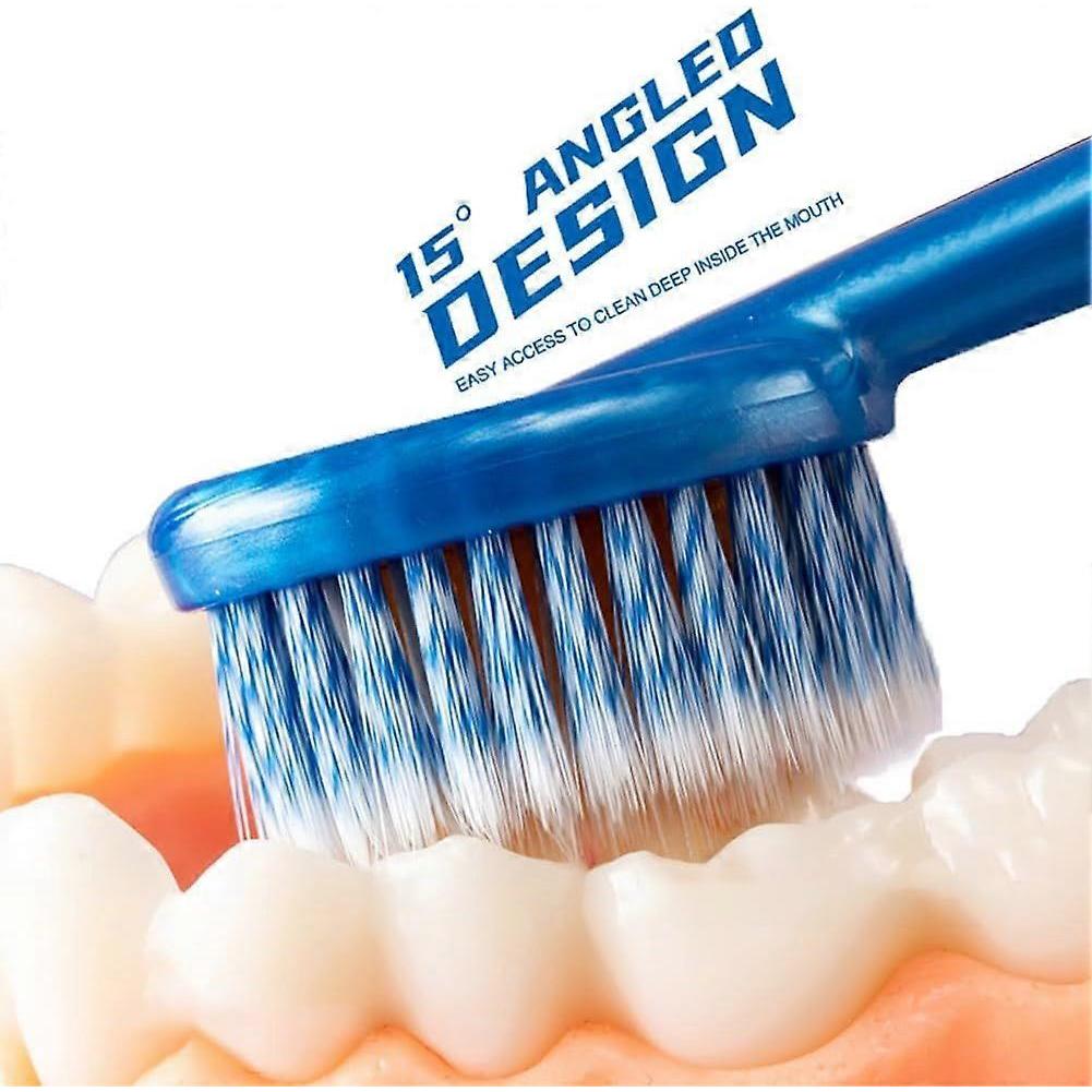 Extra Soft Toothbrushes with Wide Head for Adults, Nano Toothbrush with Ultra Fine Bristles for Sensitive Gums, Multi Color, Pack of 4
