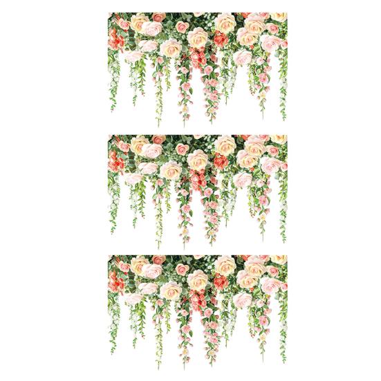 Window Sticker Rose Vine Design PVC Waterproof Wall Sticker No Glue Residue Versatile Decorative Window Cling Decal B