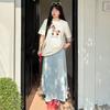 Large size natal year printed pony ball T-shirt 2026 spring new pullover versatile loose top 124326